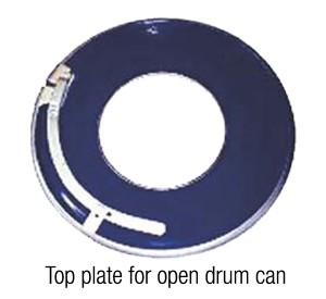 Top plate for open drum can